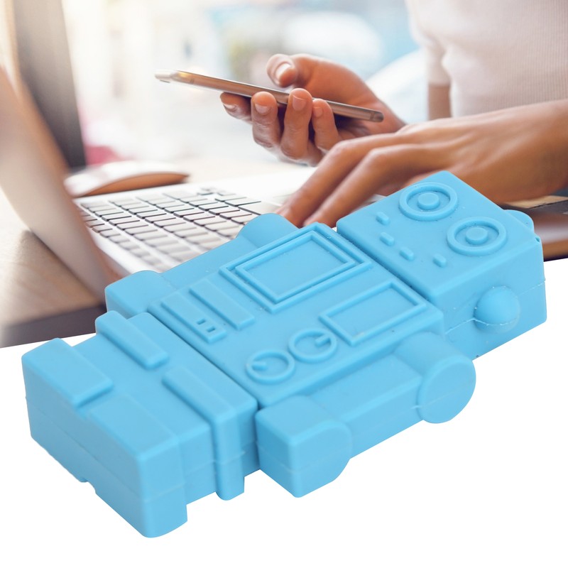 Cartoon U Disk Blue Robot Appearance High Speed Bulk Storage