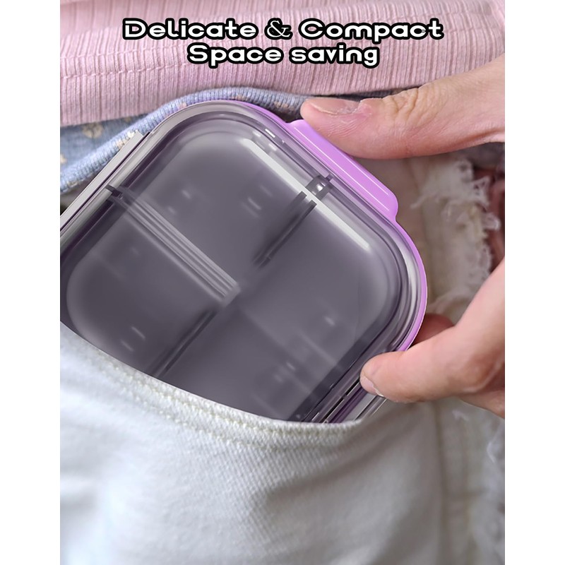 MURRI&MURRDI Pocket Pill Case Box, Pill Dispenser 7 Compartments, Weekly
