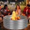 Toolterritary 48 inch Fire Pit Ring, 4FT Galvanized Fire Ring,