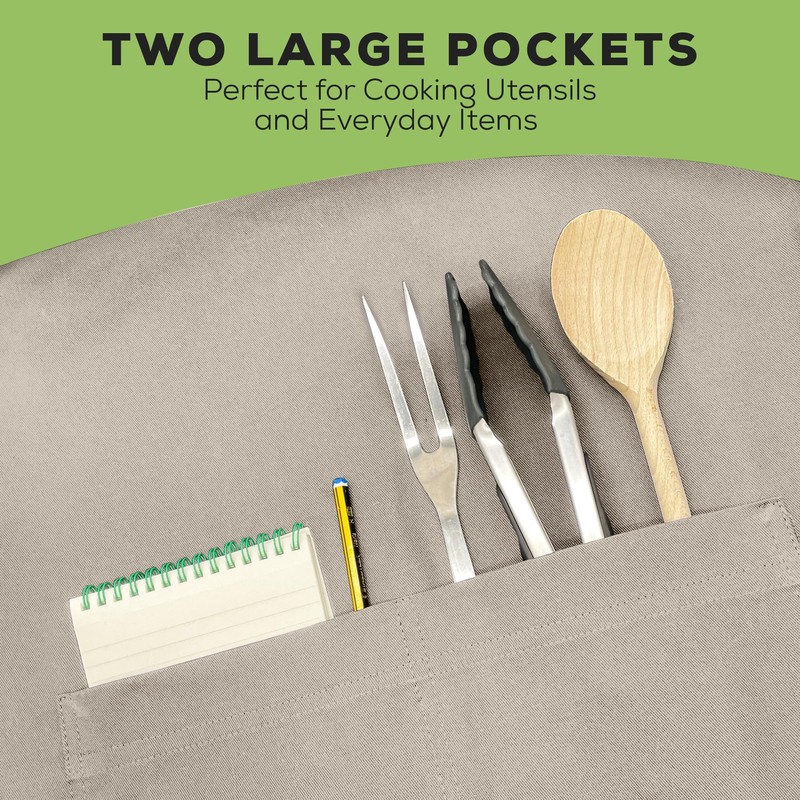 Bronta Mill Plain Unisex Chef Work DIY Apron with Twin