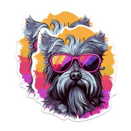 (2 Pack) Skye Terrier Dog Stickers - Skye Terrier with Sunglasses - Choose FromOver 100 Dog Breeds - 5 Inches On Longest Side - Premium Vinyl - Made in USA - BMCS0401