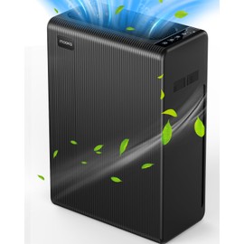 Air Purifiers for Home Large Room up to 1740ft², H13 HEPA Air Filter for Pets Hair Dander Smoke Pollen Dust, Ozone Free, Portable Air Purifiers for Bedroom Office Living Room, E-300L, White (Black)