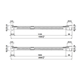 Daelim Bath domestic shower hose metal hose shower line 1.5M, 2.0M, Daelim Bath shower hose 2.0M / 대림바스 국산 샤워호스 메탈호스 샤워기줄 1.5M, 2.0M, 대림바스 샤워호스 2.0M
