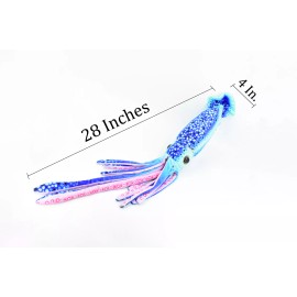 Collectible Wildlife Gifts Stuffed Squid Toy, Blue Plush Soft, Cute, Ocean, Pillow, Gift, 28" F3400 B325