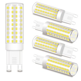 ZHENMING Dimmable G9 LED Bulb 60W 75W 80W Halogen Equivalent, T4 G9 Bi Pin Base Light Bulbs 8W 800LM 6000K Daylight White LED Light Bulbs for Chandelier Pendant Ceiling Fan Ligting, 5Pack