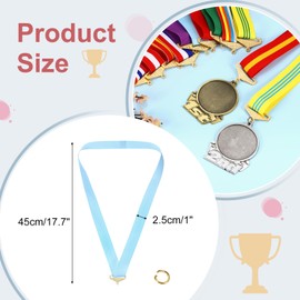 PATIKIL Award Neck Ribbons, 12 Pack Polyester Medal Lanyards with Snap Clip Blank Award Ribbon for Competitions Achievement Sports Party, Sky Blue