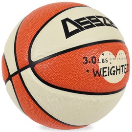 Asgzed 3lbs 29.5" Weighted Basketball Composite Indoor Outdoor Heavy Trainer Basketball for Improving Ball Handling Dribbling Passing and Rebounding Skill (deflated, Size 7)