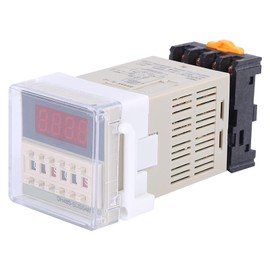 110V AC Digital Time Relay with Base,DH48S-S Cycle Control 0.1s~99h Cycle Control