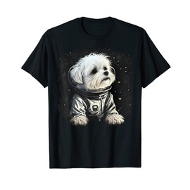 Outer Space Maltese dog on Galaxy Astronaut Maltese dog T-Shirt