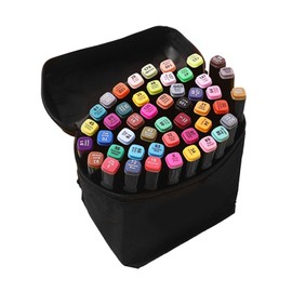 48 Colors Dual Tip Markers Oil Based Ink Art Coloring Painting Markers Set with Storage Bag for Student