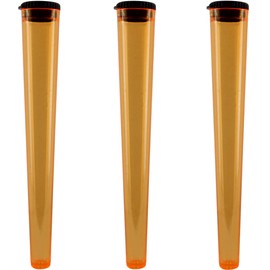 Cherry-on-Top Cherry-on-Top King Size Cone Holder Air Tight Hard Plastic Tube Smoking Rolling Cig Tube, 3 Holders Orange