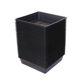 10" x 10" Garden Growing Trays with Drain Holes - 50-Pack Recyclable Plastic Plant Trays for Wheatgrass Sprouting Tray, Microgreens Growing Trays, Hydroponic Trays, Nursery Flats, Greenhouse Supplies