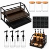 Coffee Bar Syrup Dispenser Set, 4 Pack 16.9oz/500ml Glass Syrup