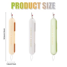 3pcs 2 in 1 Needle Threader Seam Ripper, Integrated Seam Remover & Needle Threading Tool Multifunctional Seam Rippers for Sewing Crafting Knitting Quilting Cross Stitch Supplies