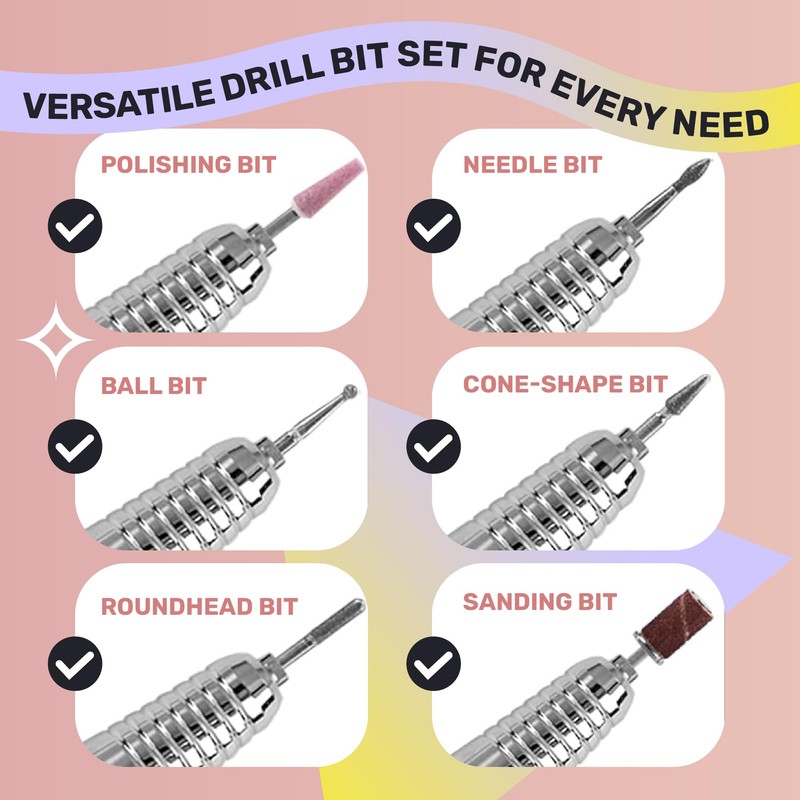 M - E-ZDrill Rechargeable Electric Nail Drill, 35k RPM, Smart