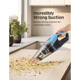 Upgraded Handheld Vacuum, 9Kpa Suction Portable Lightweight Hand Held Vacum Cordless with 25-30Mins Long Runtime Rechargeable Battery Quick Charge for Home Car Carpet Stairs Pet Hair Deep Cleaning