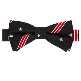 KissTies Mens Bowtie Patriotic Self-tied Black Silk US Stars 4th Of July Bow Ties