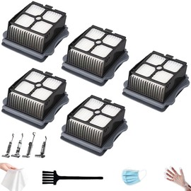5 Pack Replacement Vacuum Filters for tineco replacement parts iFloor 3 filter for tineco floor one s5& S3, Floor Vacuum Cleaner filter for tineco vacuum filter replacement, 1 Clean Brush