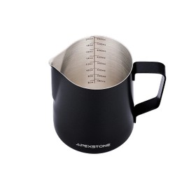 Apexstone 20 oz Black Espresso Steaming Pitcher, Espresso Milk Frothing Pitcher 20 oz Black, Coffee Milk Frothing Cup, Coffee Steaming Pitcher 20 oz/600 ml