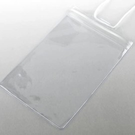Good-L Event Hanging Name Tags Clear Case with Zipper Postcard Size (5 Pieces)