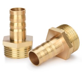 Drado Brass Hose Nozzle Brass Hose Connection Plug Adapter 3/4 Inch Male x 1/2 Inch Nozzle (14 mm) Pack of 2