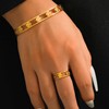 Hernin Adjustable Gold Cuff Bangle, Stainless Steel Cuff Bracelet and