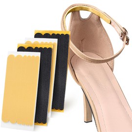 COYUN 12 Stück Damen-Ferseneinlagen rutschfeste Ferseneinlagen, selbstklebende Ferseneinlage, Schuhpolster, verhindert Rutschen, Fußschoner für Damen(Schwarz+Hautfarbe)