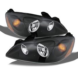 AKKON - For Pontiac G6 Amber Black Bezel OE Replacement Headlights Driver/Passenger Head Lamps Pair New