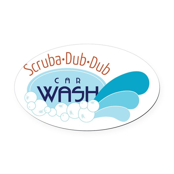 CafePress Scruba Dub Dub Car Wash Euro Oval Car Bumper