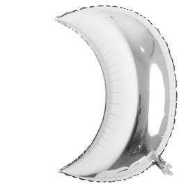 26 inch large moon foil helium balloons baby shower 100 days kids birthday party wedding decoration supplies big moon balloons (26 inch Moon Silver)