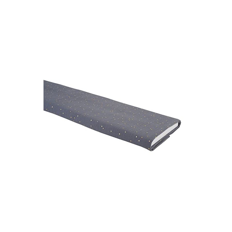 Golden Dots Muslin Cotton Fabric Width 130cm Grey - per