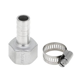 Hihaha 304 Stainless Steel Hose Barb Fittings 5/8" OD 3/4" BSPT Female Thread Connector for Air Water Oil Gas Fuel 1 Set Silver Tone
