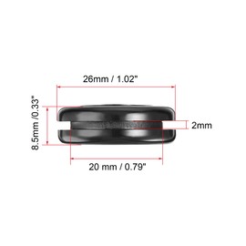 sourcing map Rubber Grommet Round Double-Sided Mount Dia 20 mm for Wire Protection 20pcs