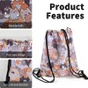 Redvigh Cartoon Drawstring Bag, Cute Cat Print Drawstring Backpack Waterproof