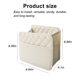 Mandark Car Seat Back Organizer, PU Leather Automotive Backseat Hanging Storage Pocket, Multipurpose Vehicle Travel Essentials Accessories for Kids & Adults, Universal for Most Cars (Beige)