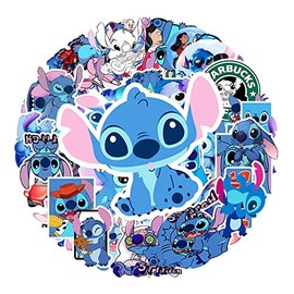 50 pegatinas de puntadas, vinilo reutilizable de dibujos animados de Lilo y puntadas, calcomanías impermeables para botellas de agua, regalos para niños, adolescentes, portátil, juguete para decorar