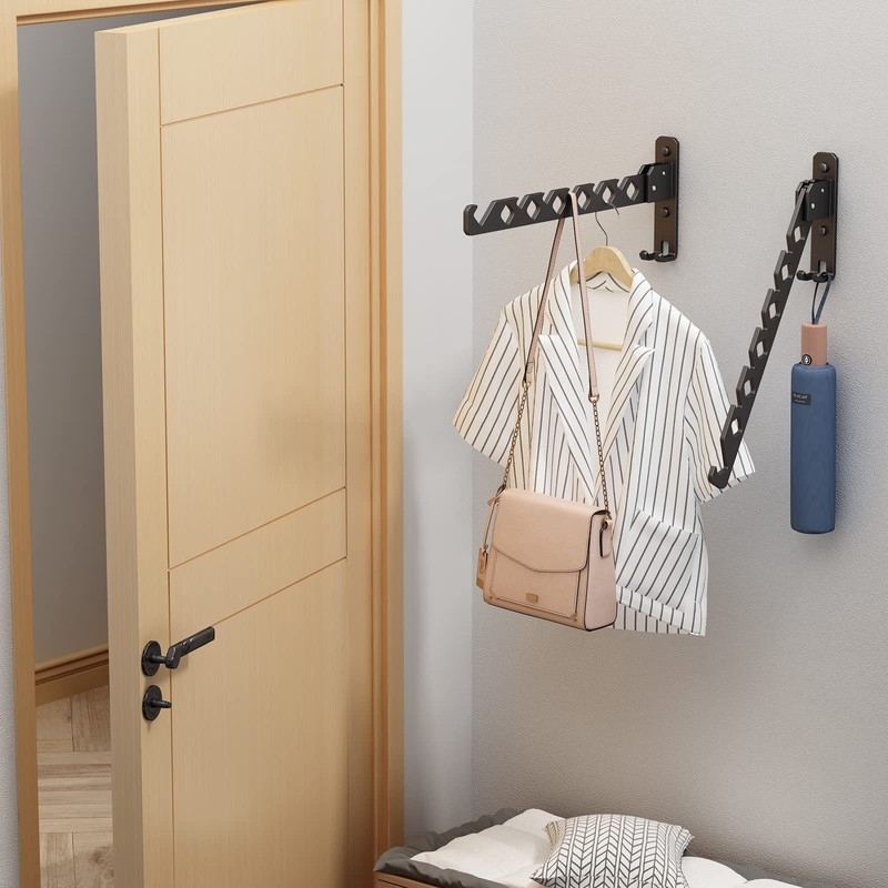 dancrul Wall Mounted Drying Rack Clothing Foldable for Laundry Room,