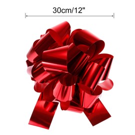 TOP-VIGOR 12 Inch Car Extra Giant Large Pull Bow, Christmas Metallic Gift Wrapping Bows Ribbon for Wedding Car Baskets Presents Big Gift Bow, Red