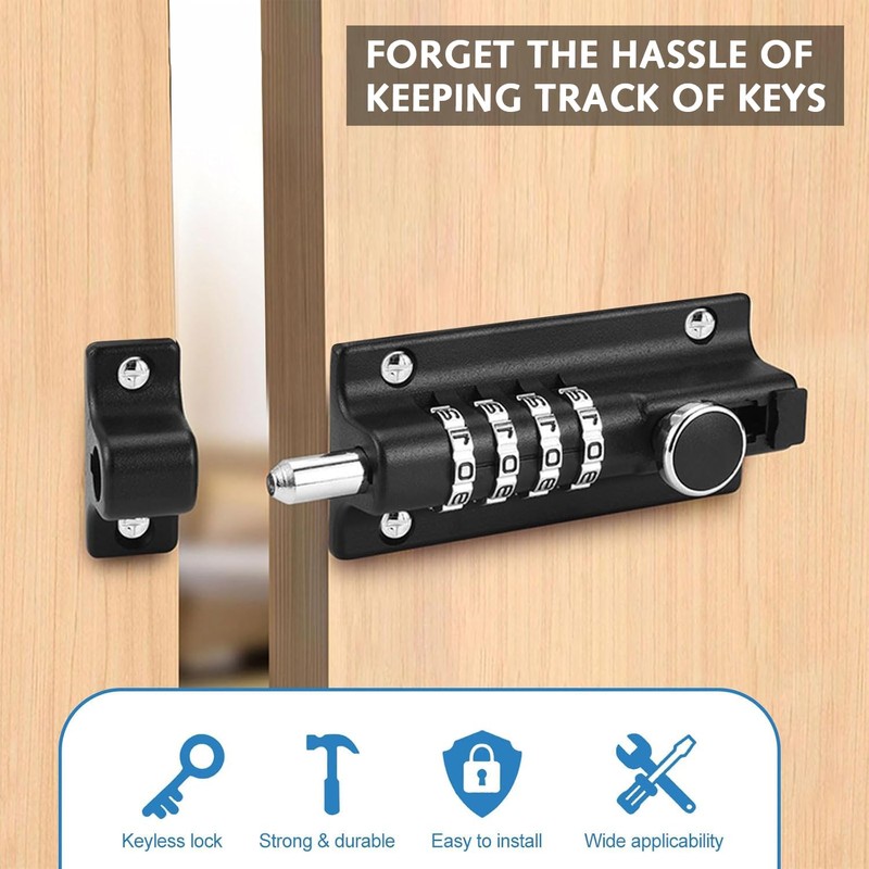 Digit Combination Locking Bolt,Combination Locking Bolt 4 Digit Sliding Lockable