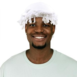 ELIHAIR Turban for Men and Women Vintage Elastic Twise Durags Satin Lined Head Wraps White