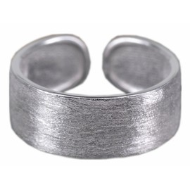 NicoWerk Silver Ring Band Ring Plain Matt Ring Silver 925 Adjustable Women's Rings Women's Jewellery SRI194, Sterling Silver, No Gemstone