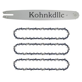 Kohnkdllc 3 Pack 16 inch 3/8 .050 Inch 55 Drive Links Chainsaw Chains and 1 Guide Bar for Stihl 010 017 023 MS170MS210 MS211 MS230 MS250 3005 000 4813