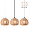AyshwillDec 3 Pack Woven Pendant Light Boho Chandelier Dome Rustic