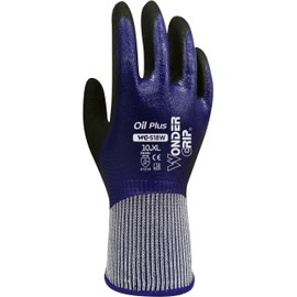 Wondergrip - Oil Plus - WG-518W Safety Gloves - Double Nitrile Coating - Fully Coated & 100% Waterproof - High Grip & Ergonomic Fit - For Wet and Oily Conditions - Purple - XX Large
