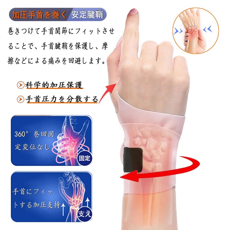 Wrist Supporter, Ultra-Thin/Ultra Lightweight, Tendon Sheath, Joint Fixation, Pressure Adjustment,