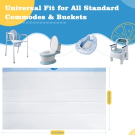 Commode Liners, 50 Count Lemon-Scented Bedside Commode Liners, Disposable Potty Liners for Adults Commode Chair Bags, Bedside Toilet Liners for Toilet Bucket - Leak-Proof & Universal