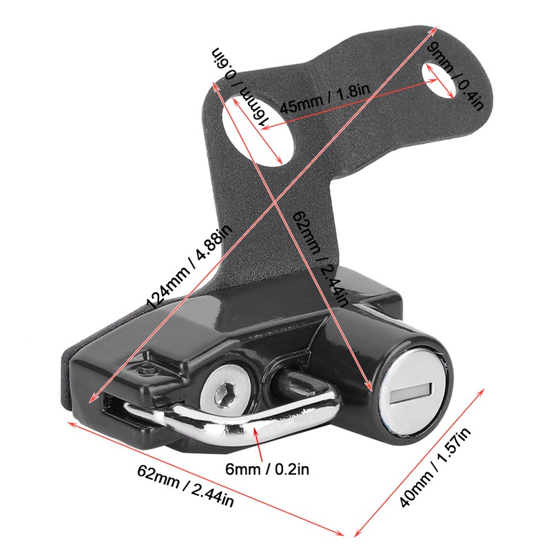 Motorcycle Modification Aluminum Alloy Helmet Lock Mount Hook Fit for