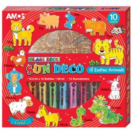 Amos Sun Deco 12 Molds with 6 Colours Premium Quality (12 Zodiac Aminals)