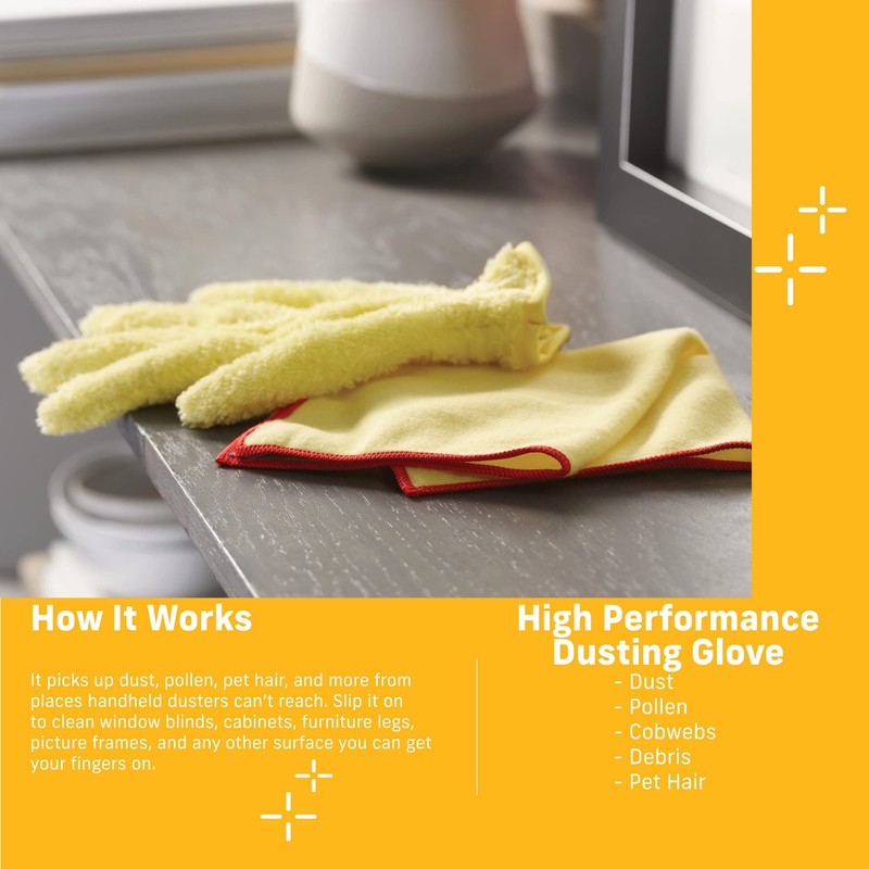 E-Cloth High Performance Dusting Glove, Premium Reusable Microfiber Dusters for