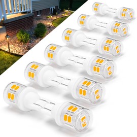 Heifymi T5 T10 194 921 Wedge Base LED Light Bulbs 3 Watts Equivalent 25W 30W Incandecent Bulbs 2700K Warm White 300lm AC/DC 12-24V for Landscape Stair Step Pathway RV Camper Trailer Lighting, 12 Pack